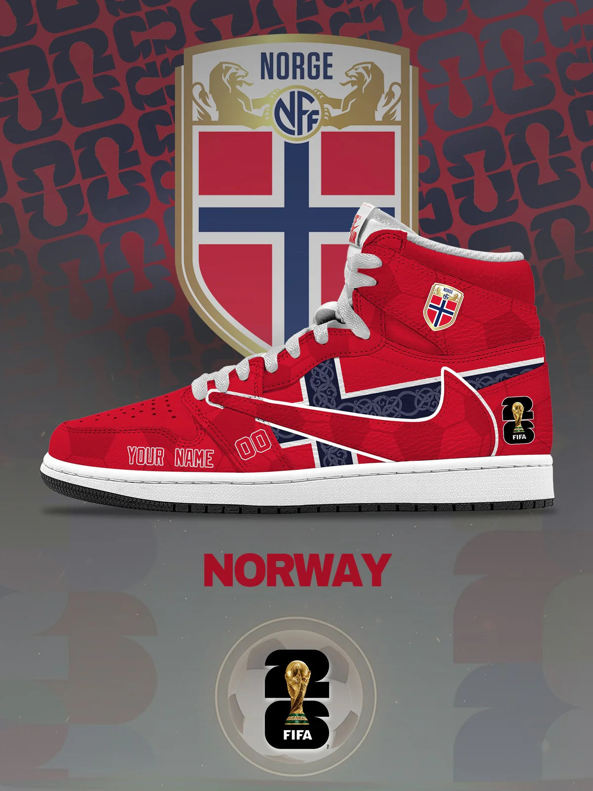 World Cup 2026 Norway V.1 Custom TS High Sneakers
