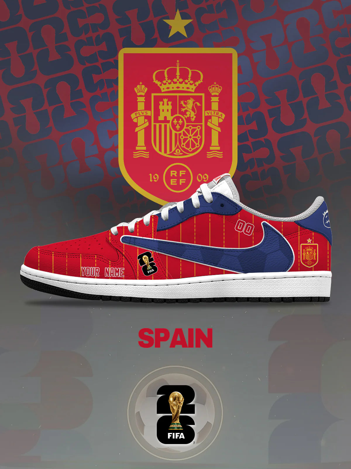 World Cup 2026 Spain V.1 Custom TS Low Sneakers