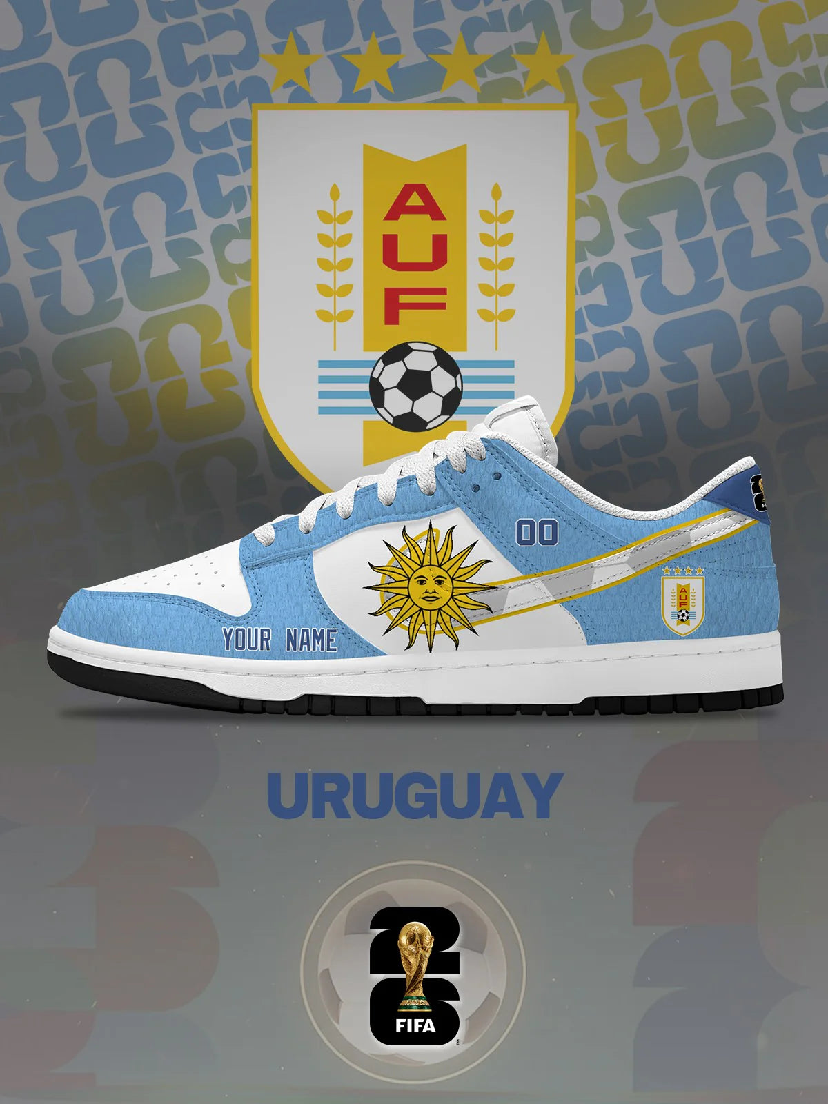 World Cup 2026 Uruguay V.1 Custom SB-Style Sneakers
