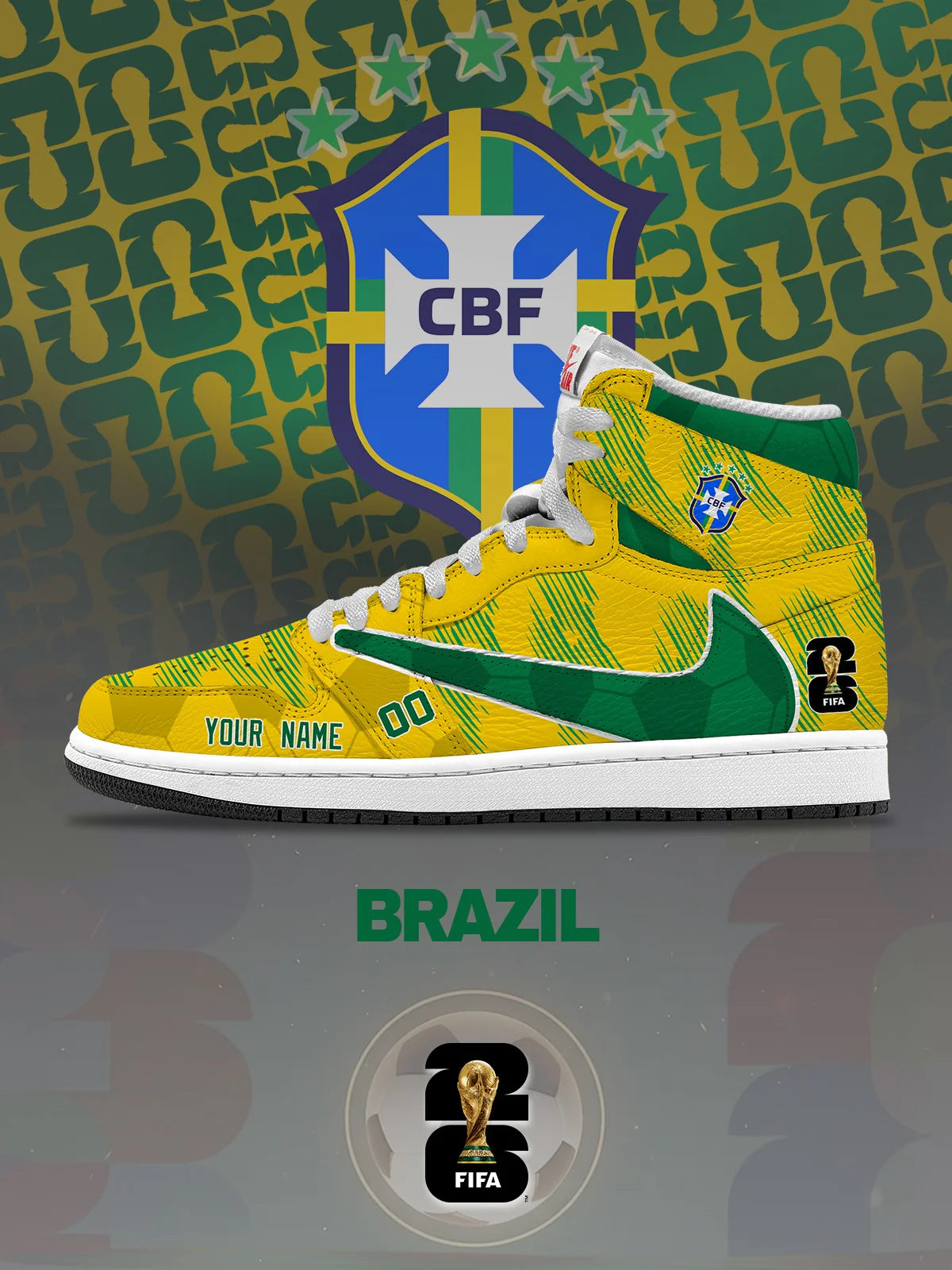 World Cup 2026 Brazil V.1 Custom TS High Sneakers
