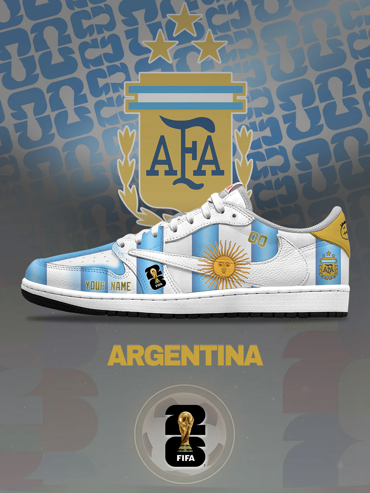 World Cup 2026 Argentina V.1 Custom TS Low Sneakers