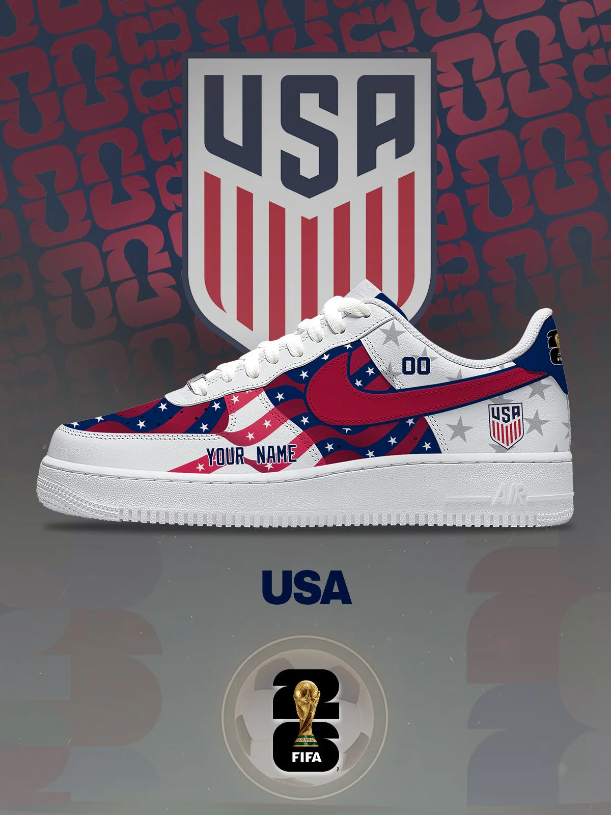 World Cup 2026 USA V.1 Custom Air-Style Sneakers