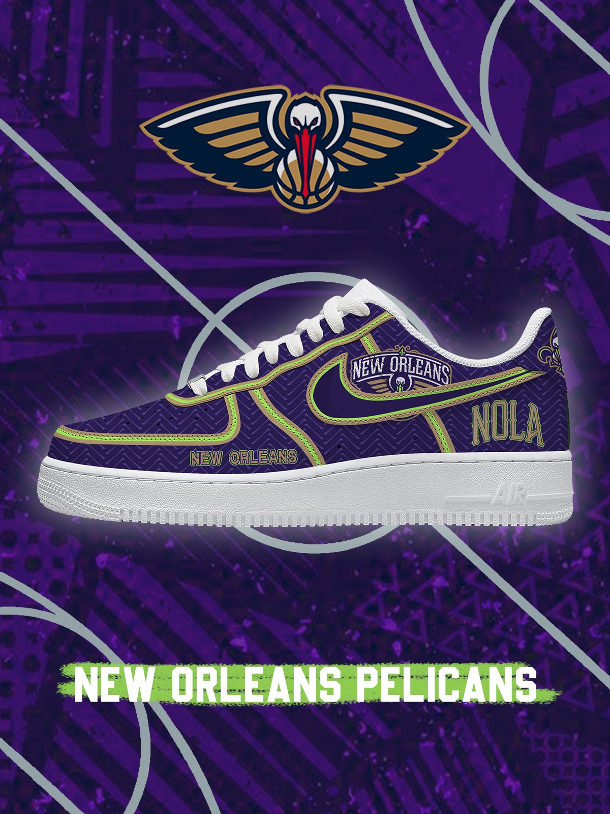 New Orleans Basketball V.2 Custom Air-Style Sneake
