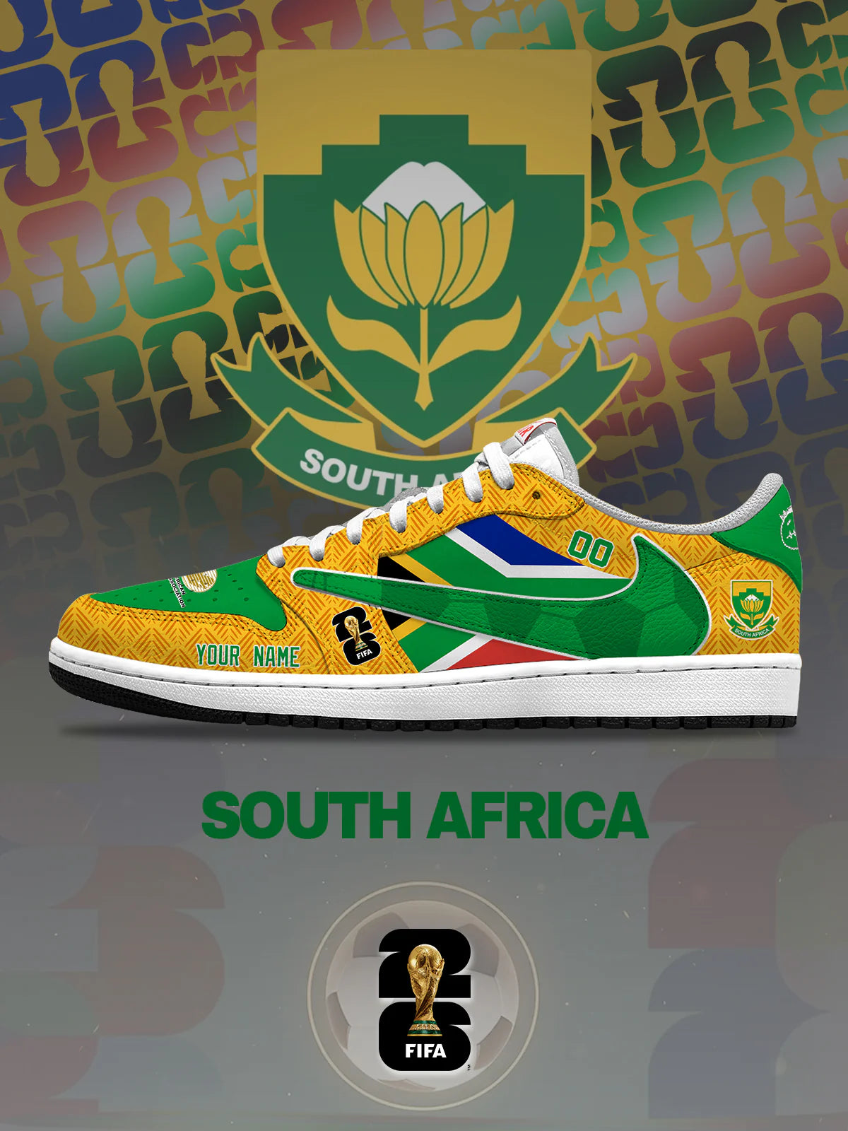 World Cup 2026 South Africa V.1 Custom TS Low Sneakers