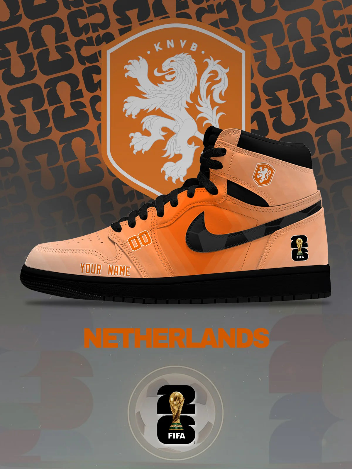 World Cup 2026 Netherlands V.1 Custom High-Top Sneakers