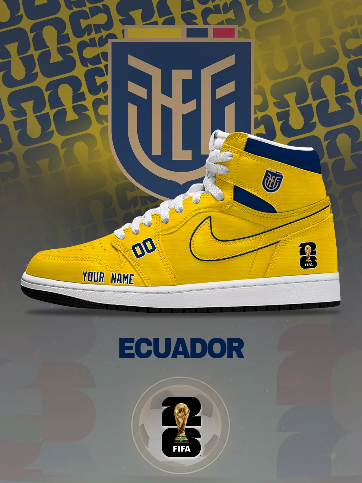 World Cup 2026 Ecuador V.1 Custom High-Top Sneakers