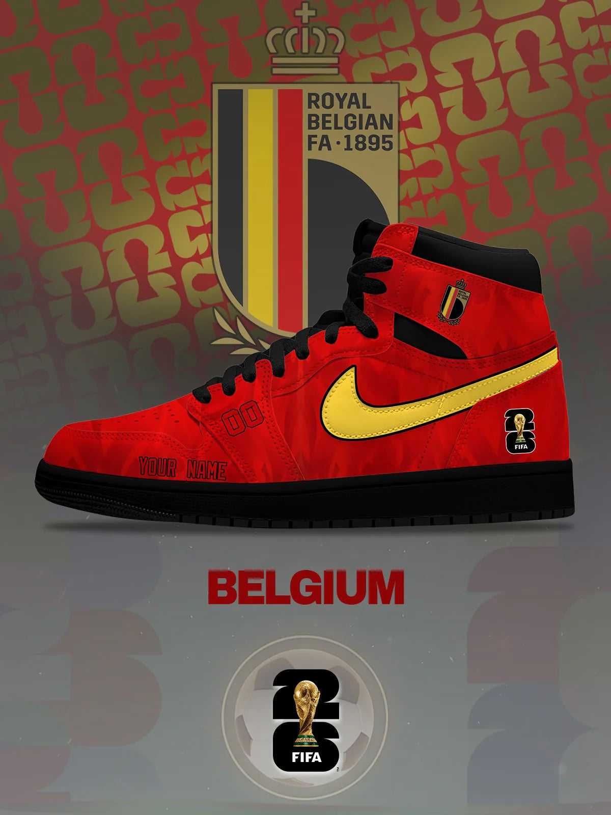 World Cup 2026 Belgium V.1 Custom High-Top Sneakers